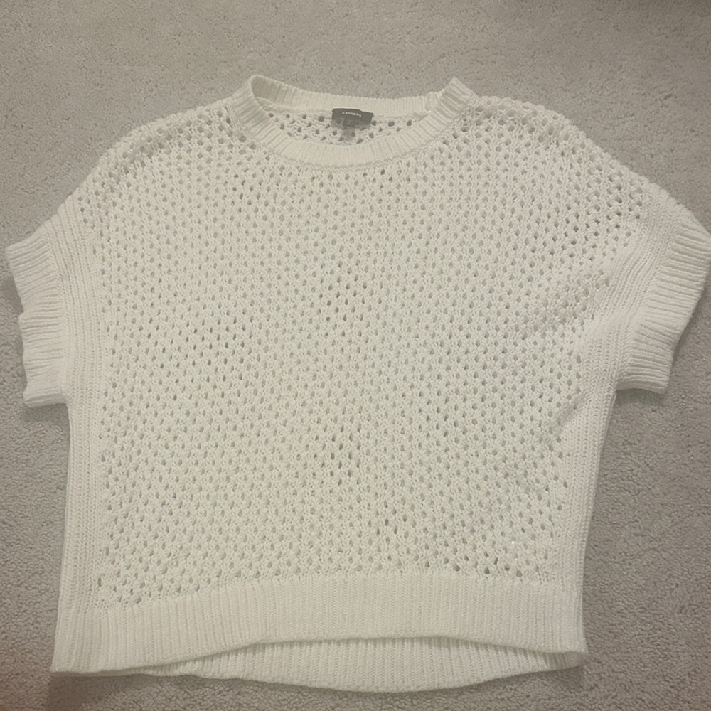Express White Knit Sweater